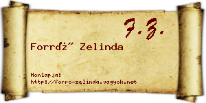 Forró Zelinda névjegykártya